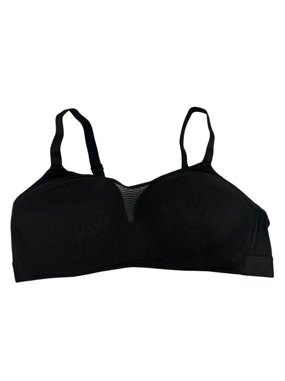 Joyspun Black Wireless Bra Adjustable Back Hook XL Comfort Nylon & Spandex Blend